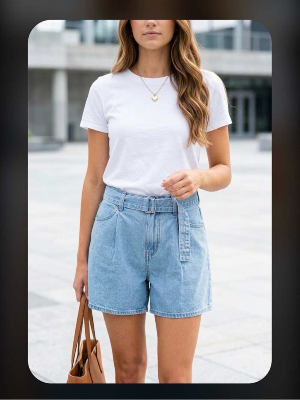 Levi's Light Blue Denim Shorts with Self-Tie Belt